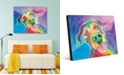 Creative Gallery Jesse Smiling Dog on Blue Purple Abstract 16" x 20" Acrylic Wall Art Print